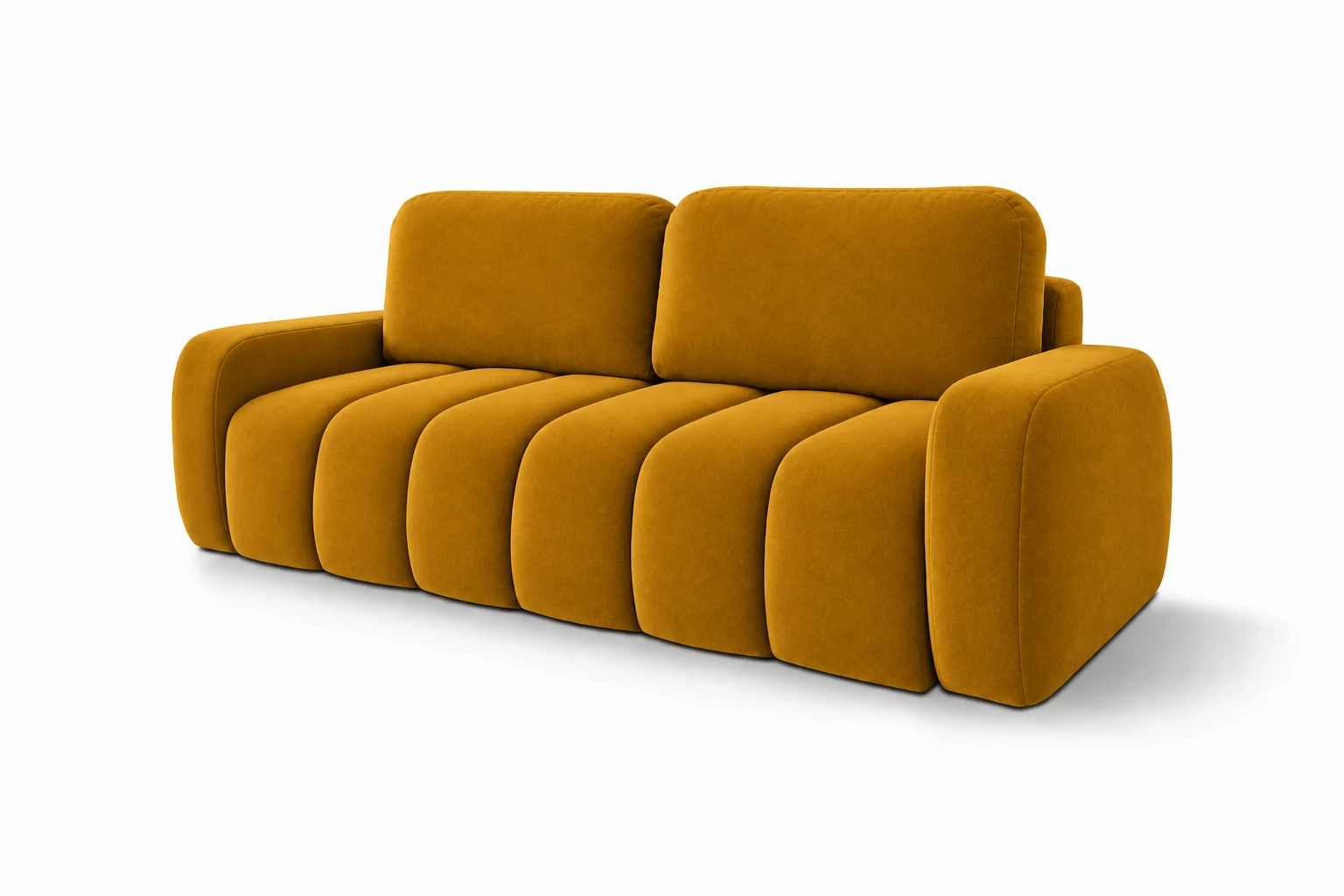Sofa IBIZA 258 cm - widok z ukosa z drugiej strony, Salvador 09 złoty