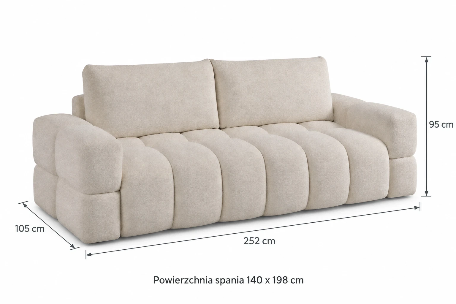 Sofa ISSORO - wymiary: 252 × 105 × 95 cm