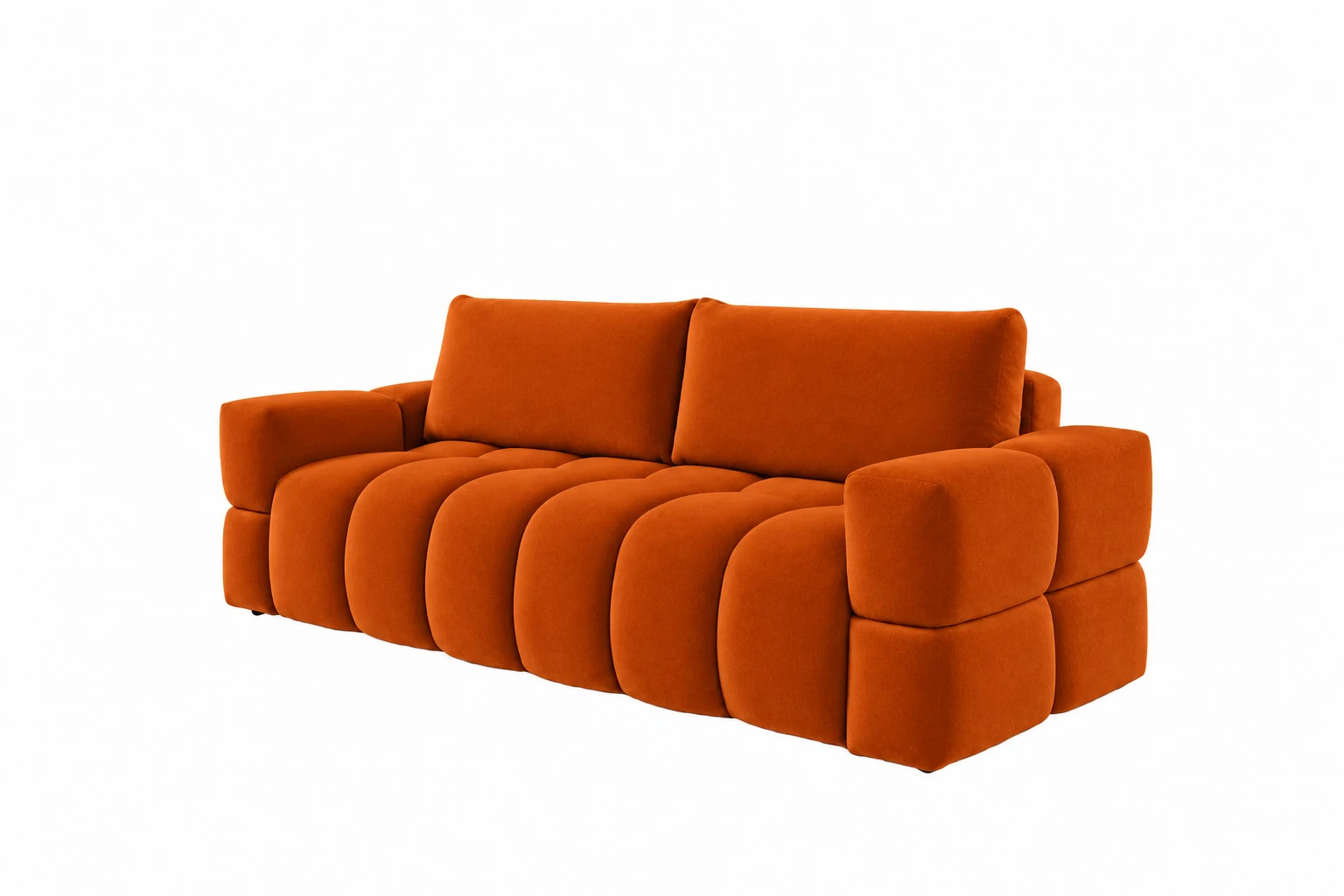 Sofa ISSORO 252 cm - widok z ukosa, Salvador 14 pomarańczowy