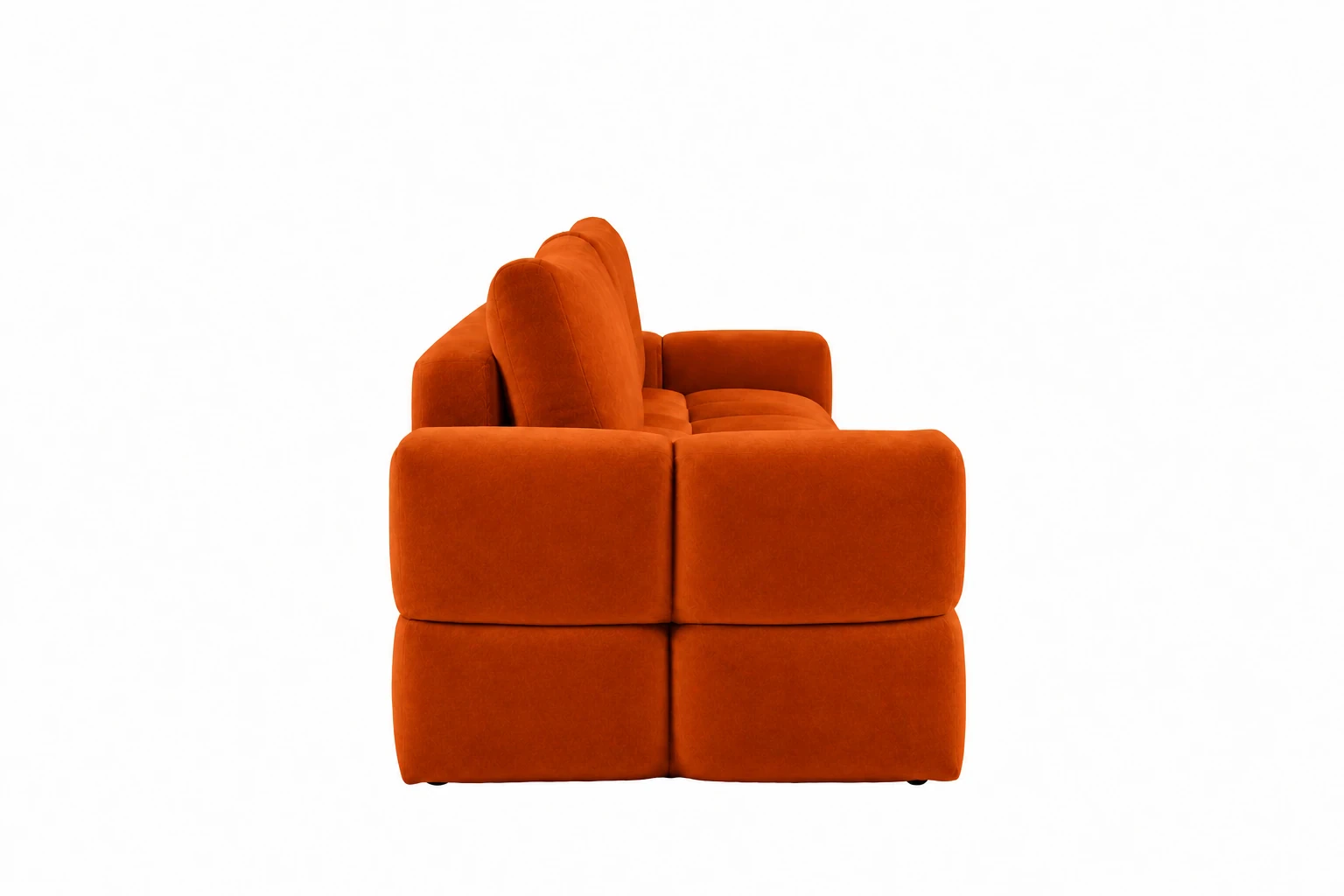Sofa ISSORO 252 cm - widok z boku, Salvador 14 pomarańczowy