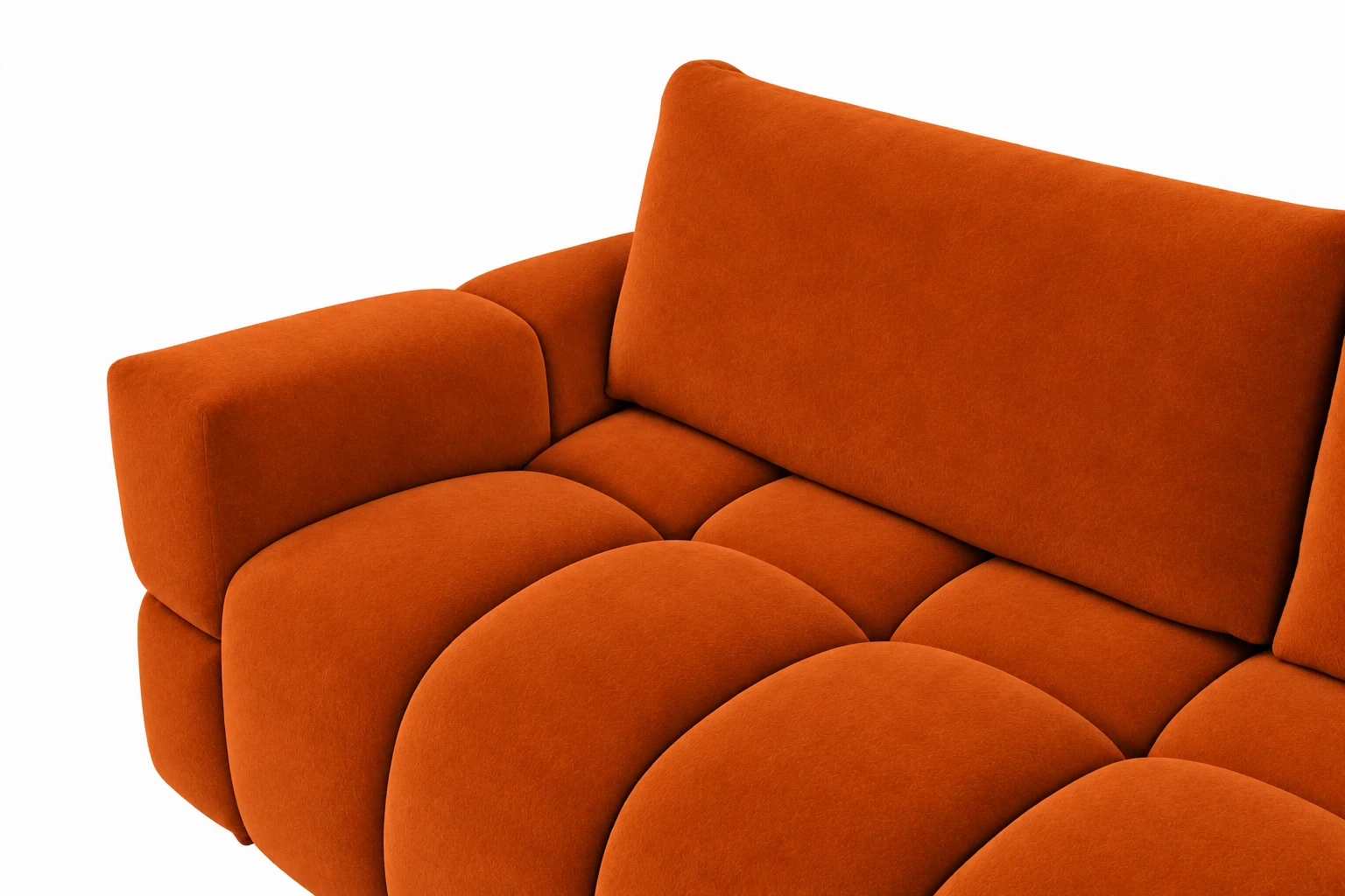 Sofa ISSORO 252 cm - detal oparcia, Salvador 14 pomarańczowy