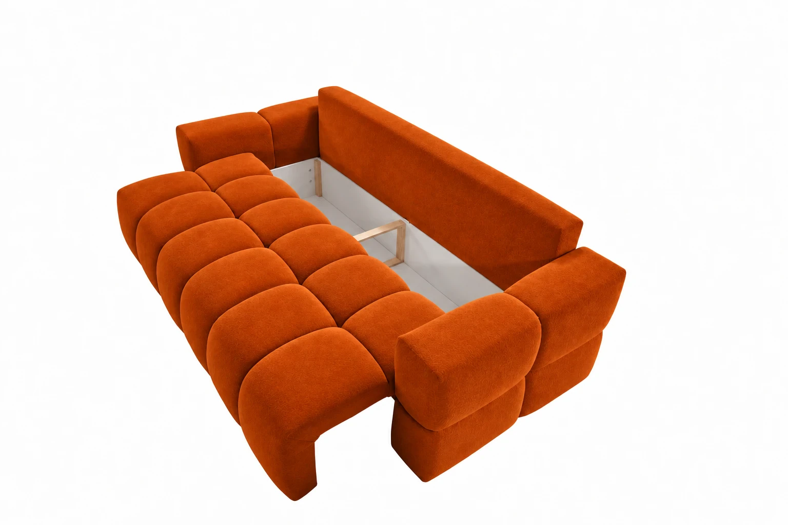 Sofa ISSORO 252 cm - pojemnik na pościel, Salvador 14 pomarańczowy