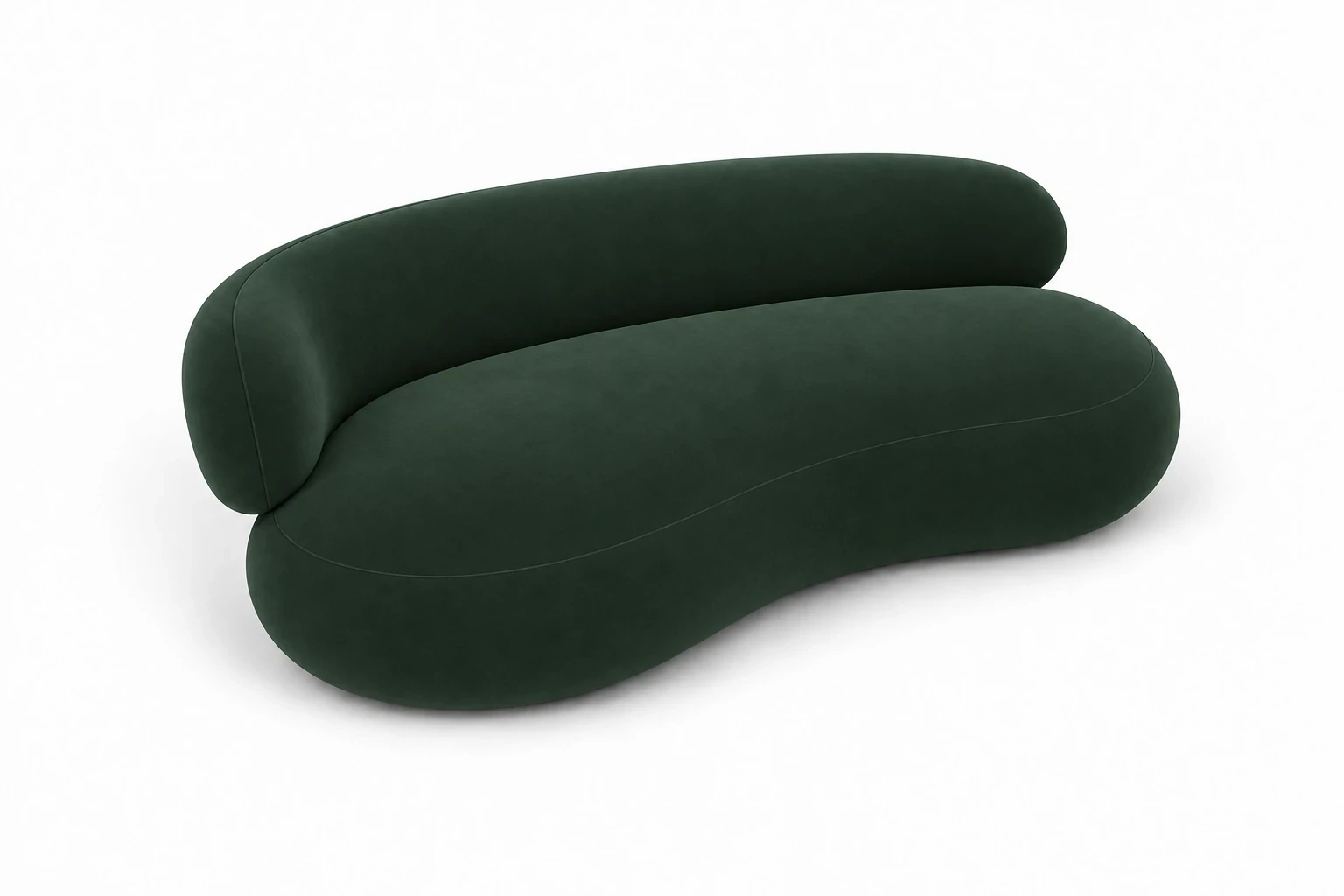 Sofa MYSTY lewa 192 cm - widok z ukosa z góry, Salvador 07 zielony
