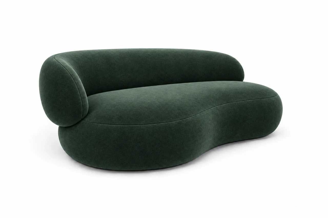 Sofa MYSTY lewa 192 cm - widok z ukosa, Salvador 07 zielony