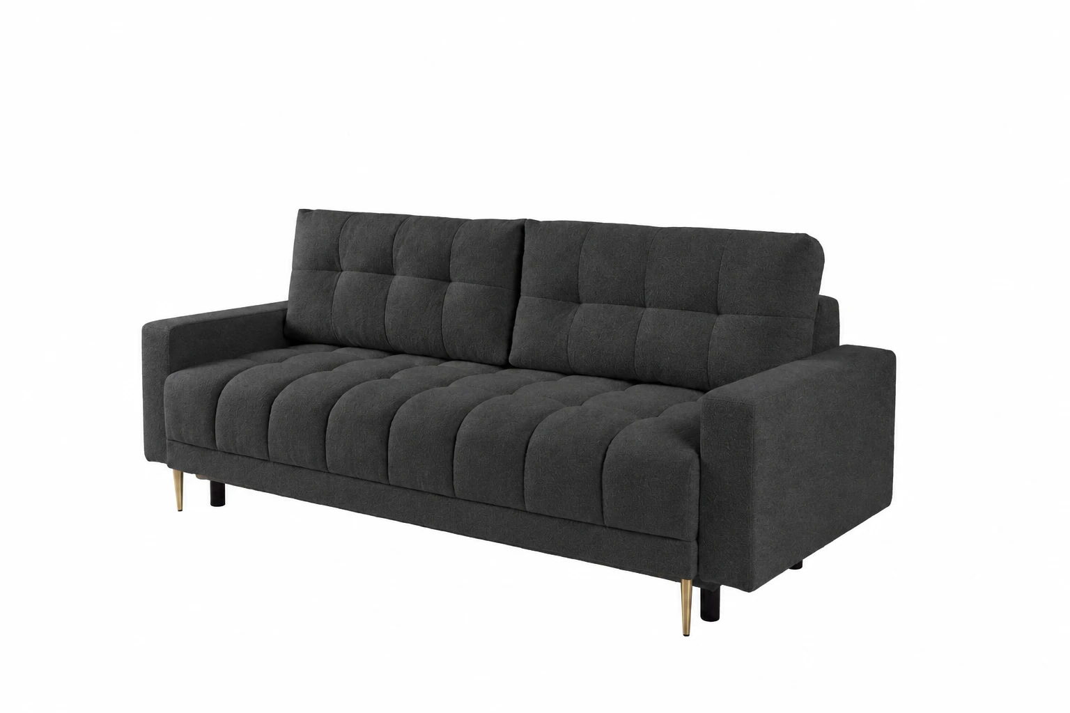 Sofa PRINCE 229 cm - widok z ukosa, Fredo 40 grafit