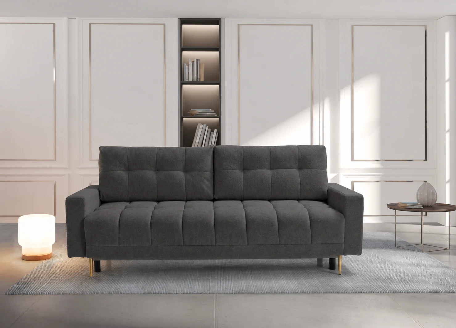 Sofa PRINCE 229 cm - aranżacja we wnętrzu, Fredo 40 grafit