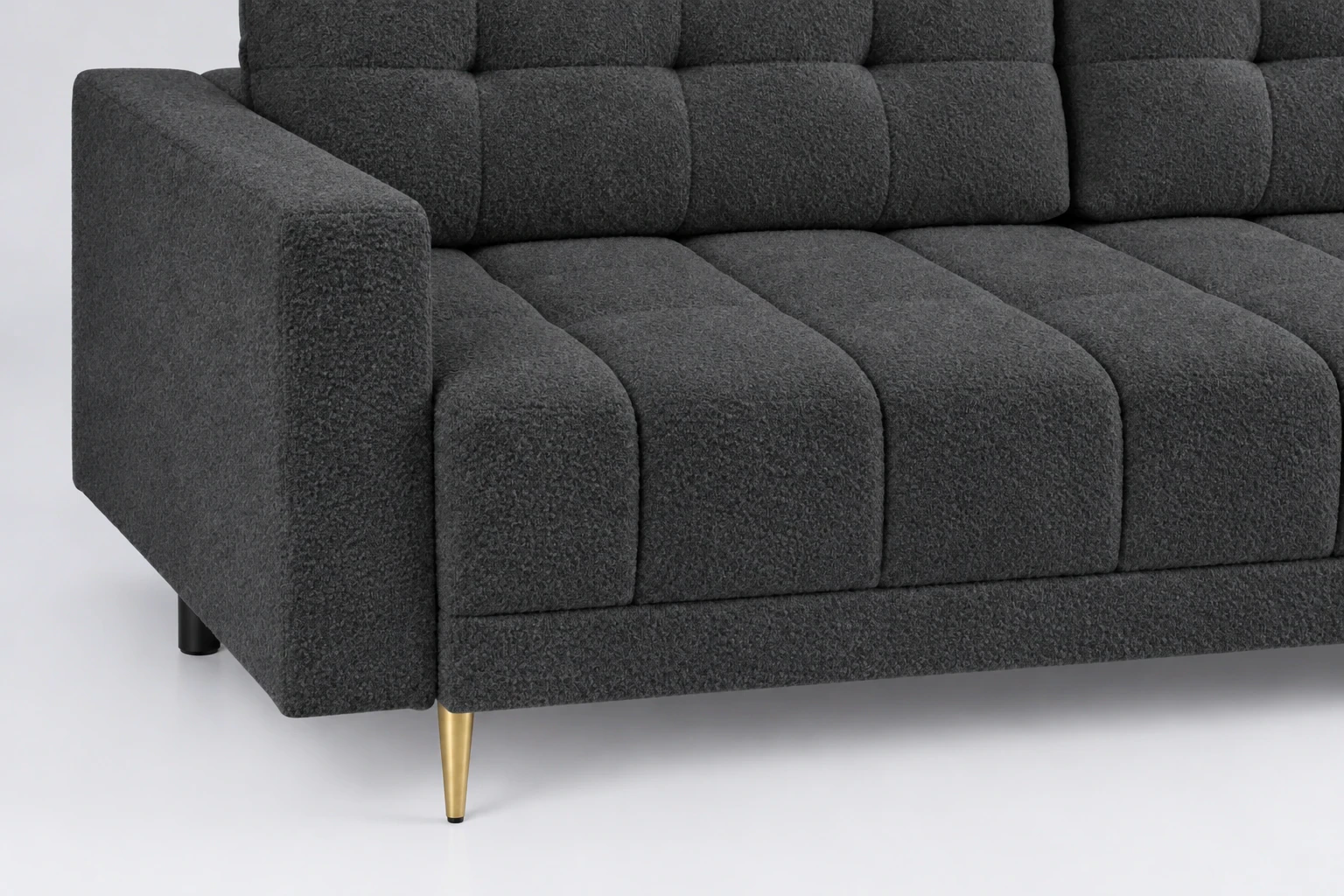 Sofa PRINCE 229 cm - detal siedziska, Fredo 40 grafit