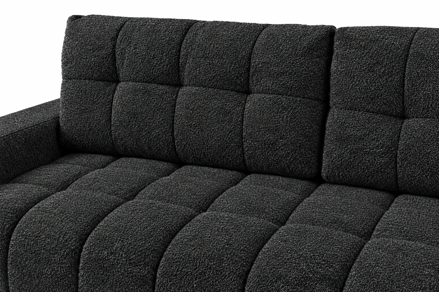 Sofa PRINCE 229 cm - detal oparcia, Fredo 40 grafit