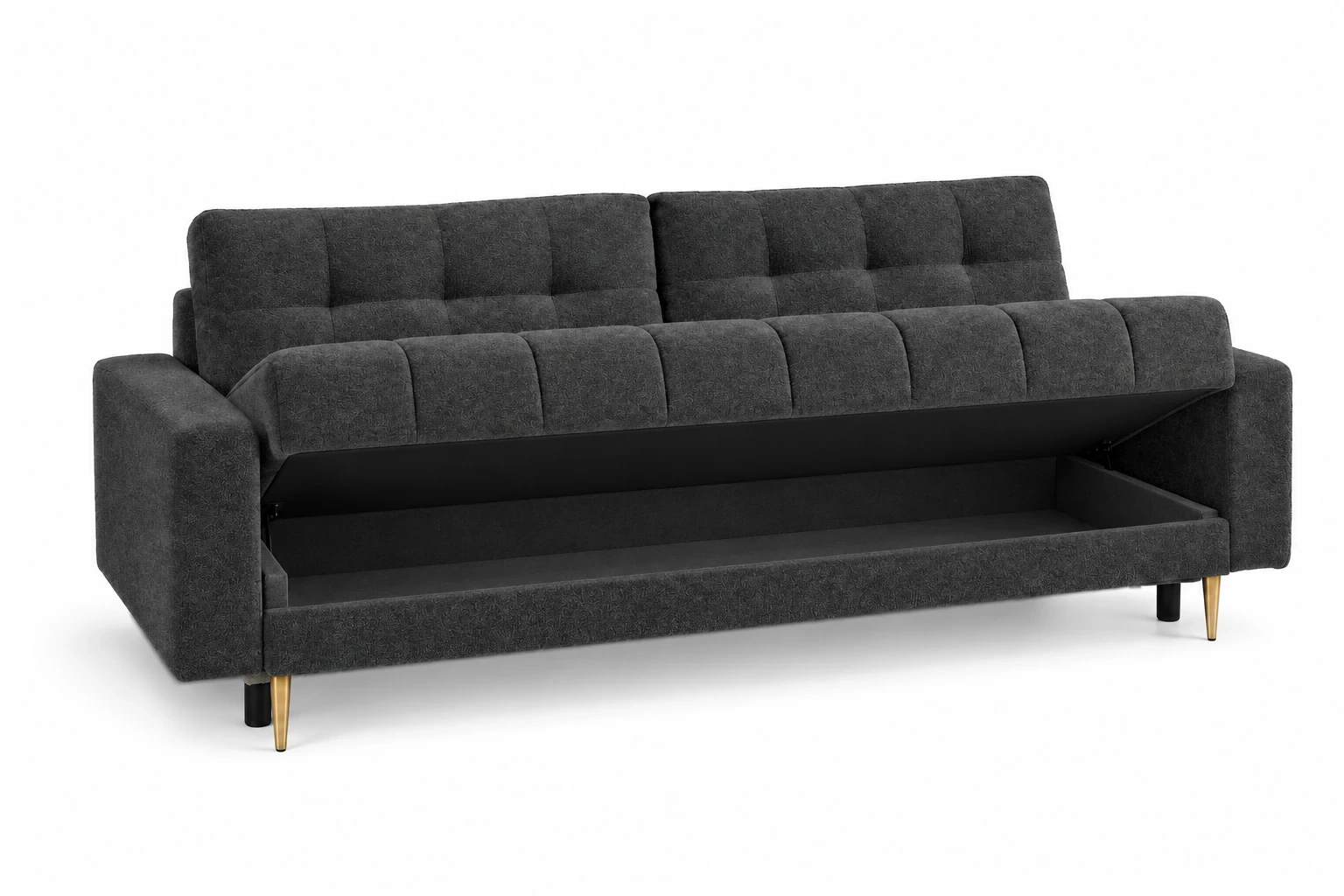Sofa PRINCE 229 cm - pojemnik na pościel, Fredo 40 grafit