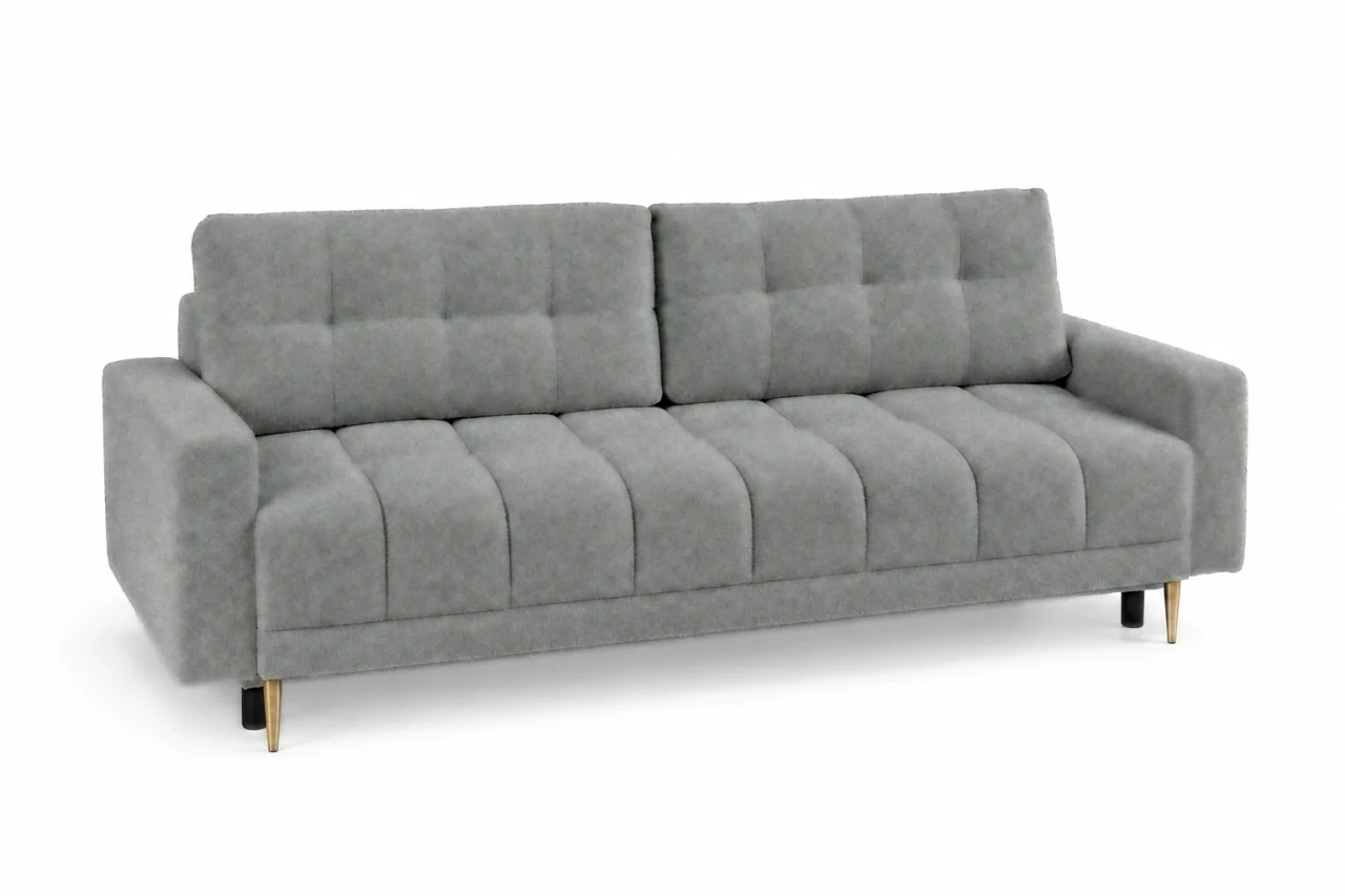 Sofa PRINCE w tkaninie CORAL 75, Jasny szary