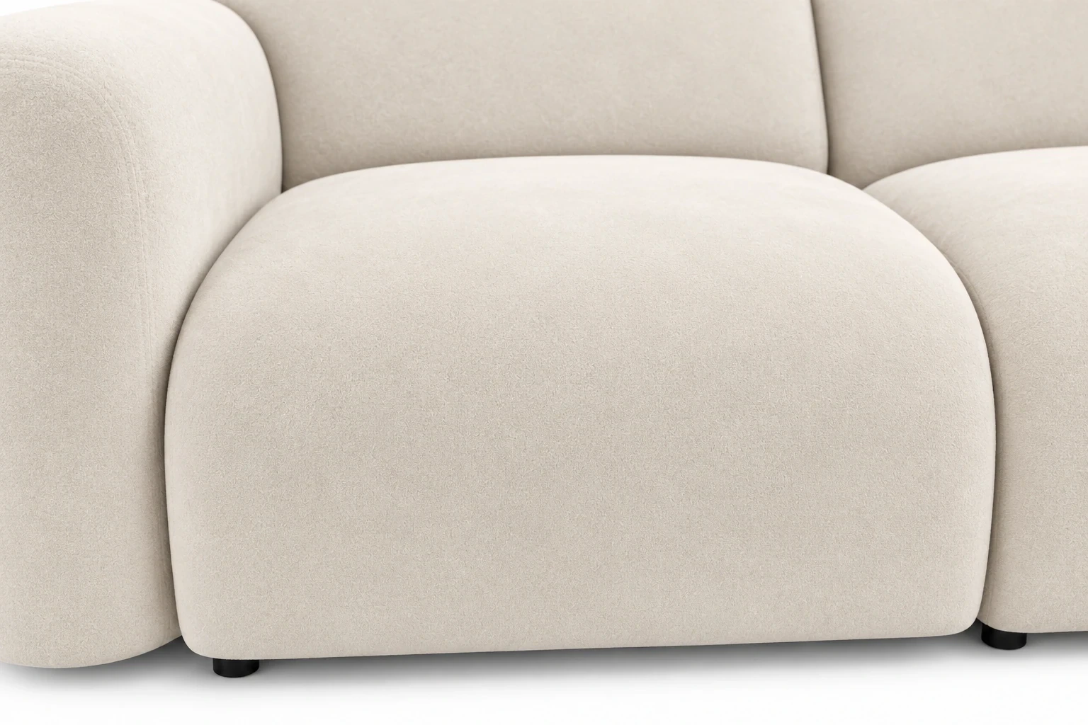 Na zdjęciu kolor SALVADOR 01 Kremowy, inny niż wybrany. Sofa PUENTO 2-osobowa 200 cm - detal siedziska, Salvador 01 kremowy