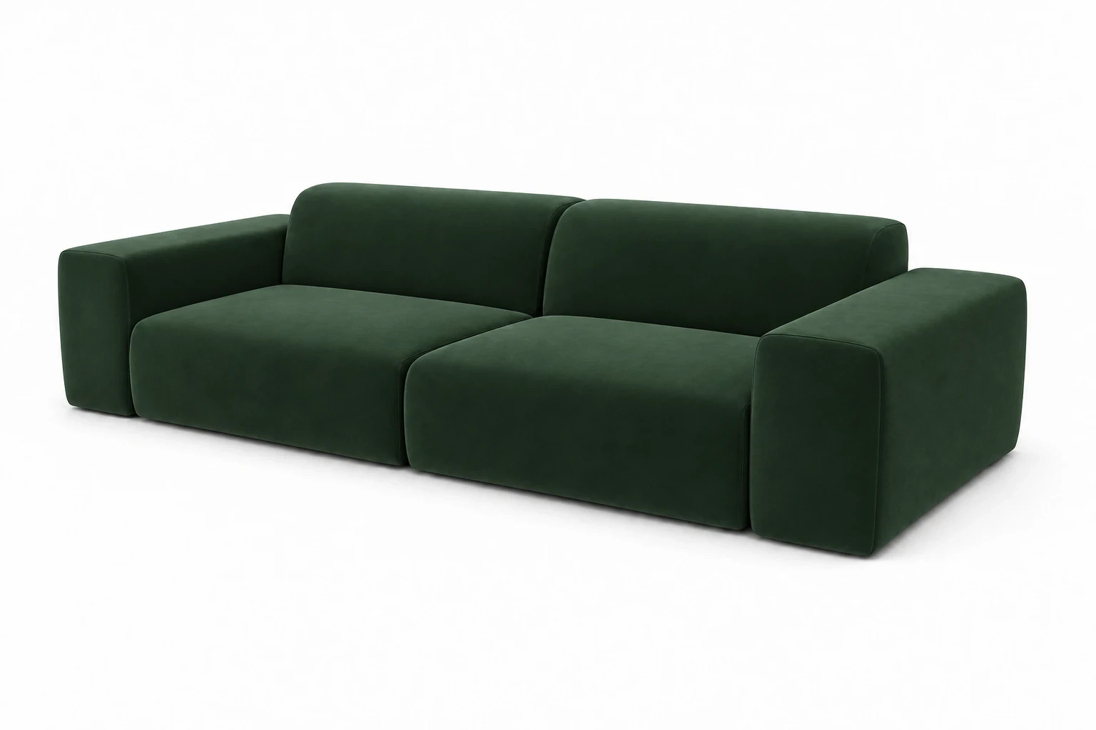 Sofa PYLLOW 3-osobowa 266 cm - widok z ukosa z drugiej strony, Salvador 07 zielony