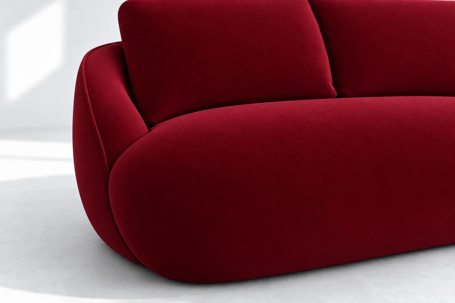 Sofa ALPINE 175 cm - detal siedziska, Salvador 13 bordowy