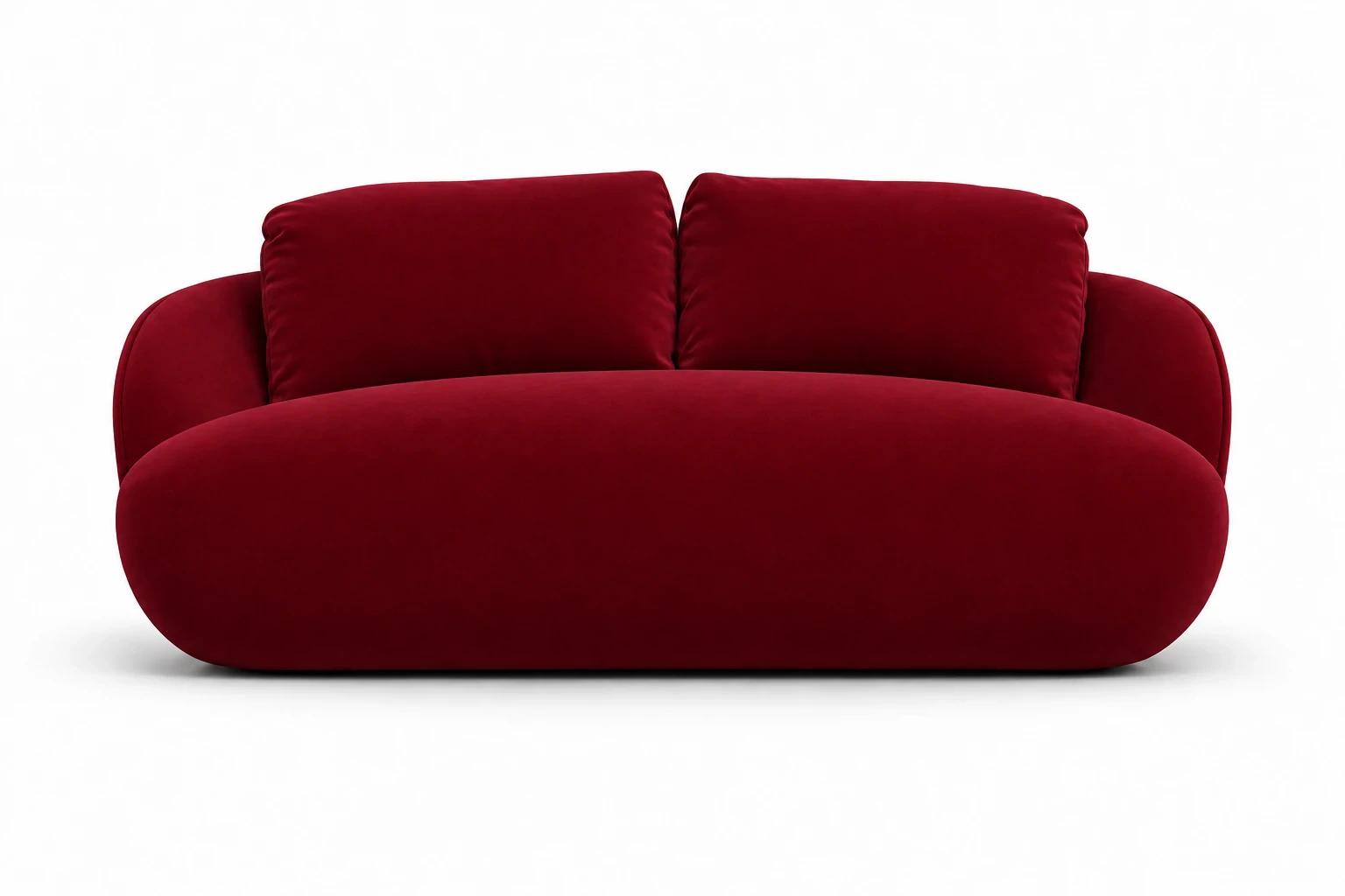 Sofa ALPINE 175 cm - widok z przodu z niskiej perspektywy, Salvador 13 bordowy